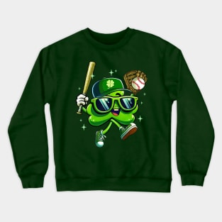 Shamrock Baseball St Patricks Day Crewneck Sweatshirt